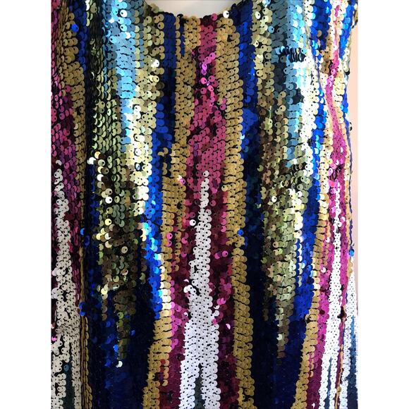 NWT Nasty Gal Size 18 Sequin Strappy Bodycon Mini Dress Peekaboo Multicolor - Picture 3 of 10